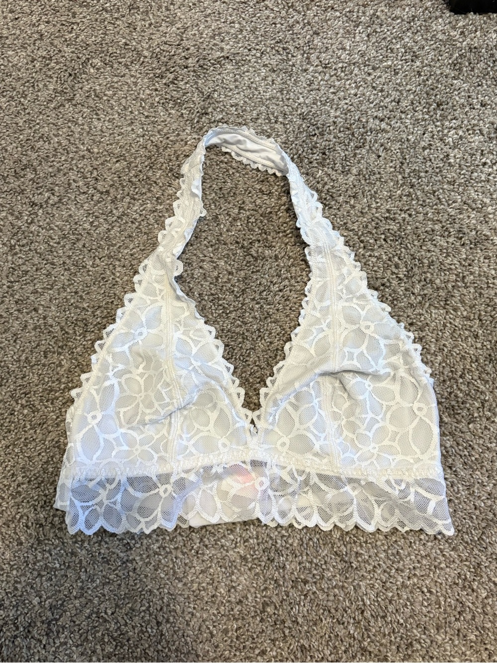 Victoria's Secret White Lace Halter Bralette